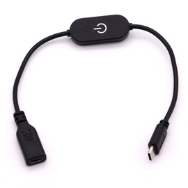 MOTONG USB Type C Touching Dimmer Cable, Type C Male to Type C Female Cable with Touch ON Off Switch, Single Colour Inline Dimmer Controller Power Charging Cable Cord for LED Striper, USB Fan, Lamp