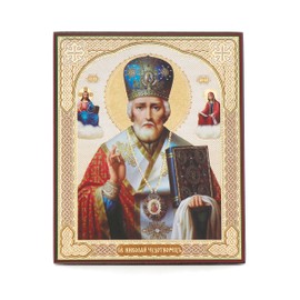 NKlaus Icon Christian Icon Wooden 10 x 12 cm Saint Nicholas Myra, Pack of 1