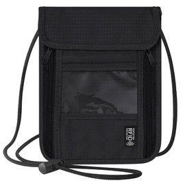 NOCHME Chest Pocket Cell Phone Pouch for Men RFID Protection Hidden Anti-theft Passport Holder for Men Women Business Travel, black