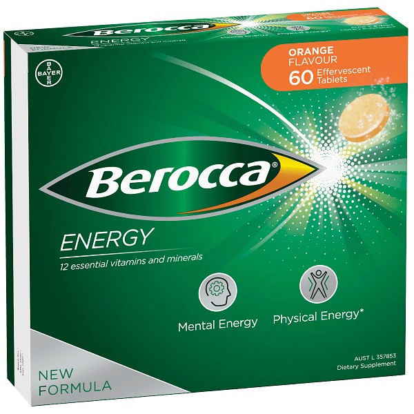 Berocca Energy Effervescent Tablets 60 - ORANGE
