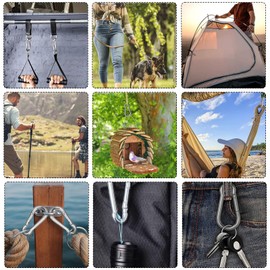 Eastrise Stainless Steel Carabiner Spring Snap Hook-304 Stainless Steel Heavy Duty Clips for Outdoor Hiking Camping Fishing(Not for Climbing)-4 Pcs
