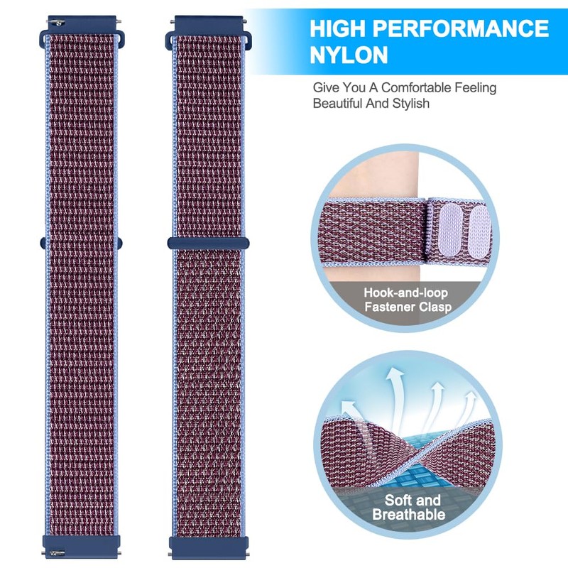 Runostrich Watch Band, 0.8 inch (20 mm), 0.9 inch (22