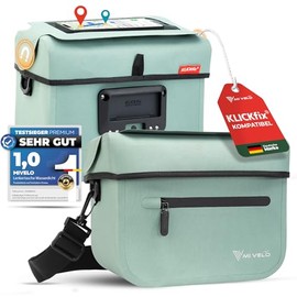 MIVELO Lenkertasche Fahrrad f√ºr KLICKfix - 100% wasserdicht - Fahrradtasche Lenker - abnehmbares Handyfach - Lenkertasche - Tasche Lenker - E-Bike tauglich (Mint)