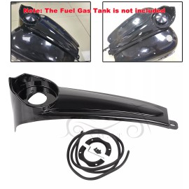 Unbranded Vivid Black Stretched Dash Fuel Gas Tank Console Panel For Harley Electra Glide