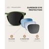 WearMe Pro Polarized Modern Rounded Square Men's Sunglasses (Green Frame/Black
