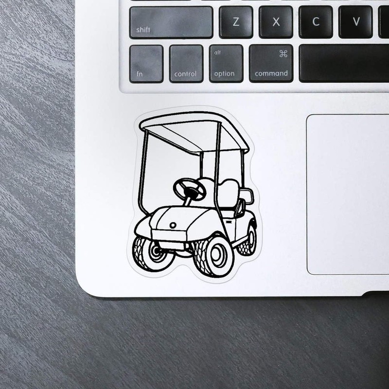 Medium 100mm 'Golf Cart' Transparent/Clear Sticker Decal for Windows/Cars/Walls (DC00125525)