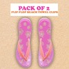 PERFORMORE Flip Flop Beach Towel Clips (Pink), 2-Pack, Portable Towel
