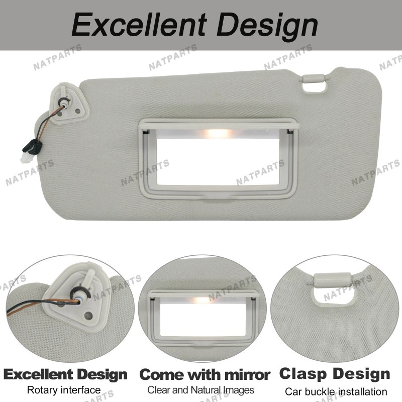 Unbranded Left Driver Side Sun Visor W/ Light Fits for