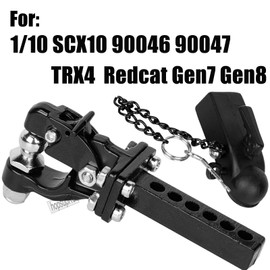 hopsupRC RC Accessories Tow Hook Drop Hitch Receiver for 1/10 Axial SCX10 90046,TRX4 TRX6 D90 Redcat Gen7 Gen8,Tow Hitch Drop Hitch Receiver(Black)