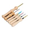 Punch Needle Set Wooden Handle Stainless Steel Ergonomic Easy Operation