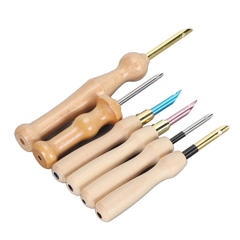 Punch Needle Set Wooden Handle Stainless Steel Ergonomic Easy Operation