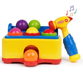 Bambiya Pound a Ball Toy for Toddlers 1-3 Year Old - Babies Play with Toy Hammer & 6 Balls Bring Hours of Fun and Develop Fine Motor Skills