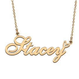 HUAN XUN Heart Pendant Tiny Gold Initial Letter Customized Name Necklace Jewelry Gifts for Girls Boys Stacey