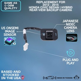 Backup Camera Replaces for 2012 2013 2014 2015 Honda Civic Sedan/Hybrid OE Part # 39530TR3A51