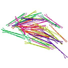 HAARallerliebst Bobby Pins Hair Clips (Pack of 40 | Neon | 5 cm) with Box for Storage (Box Colour: White)