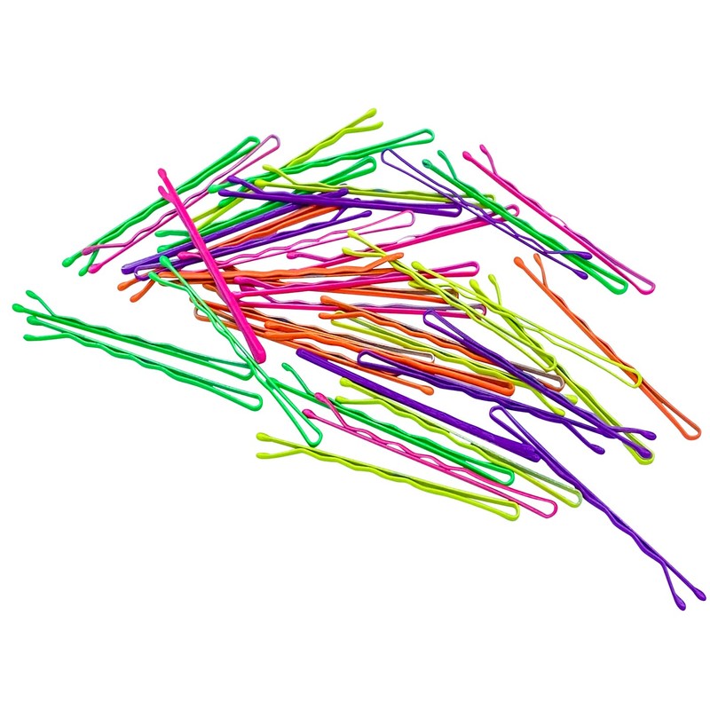 HAARallerliebst Bobby Pins Hair Clips (Pack of 40 | Neon