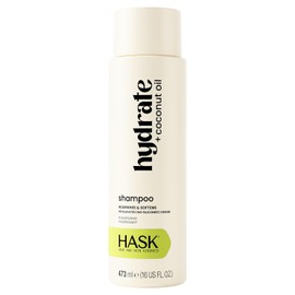 HASK, Hydrate + Coconut Oil, Shampoo, Hidratación Profunda, Repara Cabello Seco y Opaco, Suaviza y Aporta Brillo, 473 ML