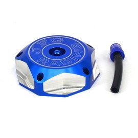 JFG RACING Dirt Bike Billet Gas Fuel Tank Cap with Vent Hose for YZ85 YZ125 YZ250 04-23/YZ250F YZ450F 04-13/YZ125X 17-23/YZ250X 16-23/WR250F 03-09 11-13/WR450F 03-09 11-15/RMZ250/RMZ450-Blue