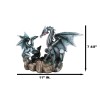 Family Set of Midnight Storm Dragon Statue 8" Height Fantasy
