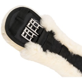 Equinate Luke Saddle Girth with Real Lambskin - Anatomical Short Girth Belly Belt Dressage Girth 50 60 70 80 cm Natural Brown Black (50 cm Natural)