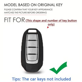 SANRILY dorado-edge - Funda para llavero de 4 botones para Infiniti QX60 QX50 Q50 Q60 sin llave con llavero brillante, color beige