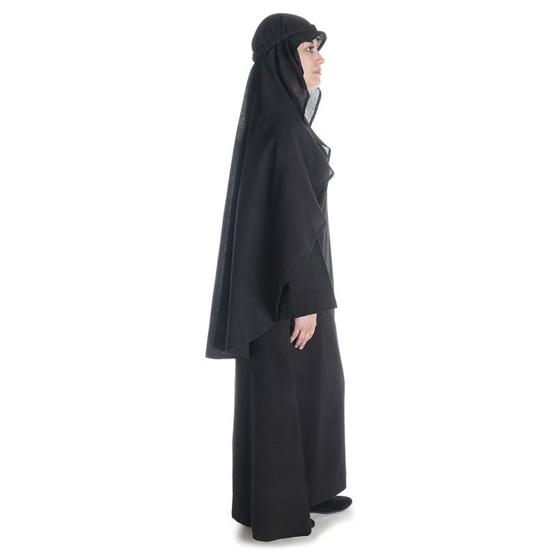 HEMAD Medieval Veil Bird Cotton White Black Garment LARP, black