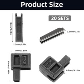 20 Sets Size #5 Metal Zipper Latch Slider Retainer Insertion Pin Zipper Bottom Zipper Stopper for 5mm Metal Zipper Repair Zip Sewing Replacement DIY
