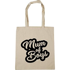 Hippowarehouse Mum of boys (PRINTED ON AN ANGLE) Tote Shopping Gym Beach Bag 42cm x38cm, 10 litres