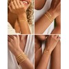 Dochais 5Pcs Gold Bracelet for Women, 18K Gold Plated Stacking