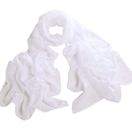 Fashionable Solid Color Chiffon Scarf - White