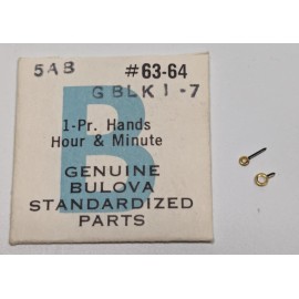 Bulova, Caravelle NOS Genuine Bulova 5AB G BLK I 7 Hr & Mi nSet of Hands Watch #63/64 Black Index