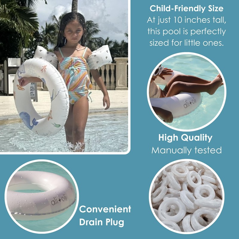 Ali+Oli Summer Collection, Swim Ring for Kids, Inflatable Cute Pool