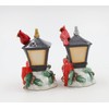 Fine Ceramic Christmas Red Cardinal & Lamp Post Salt 7