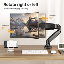 WKWKER Single Monitor Arm for 13’’-32’’ Screens Full Adjustable Monitor Desk Mount Height Adjustable Swivel Monitor Mount with Tilting Rotating Universal Desk Mount VESA 75x75 or 100x100mm (Black)