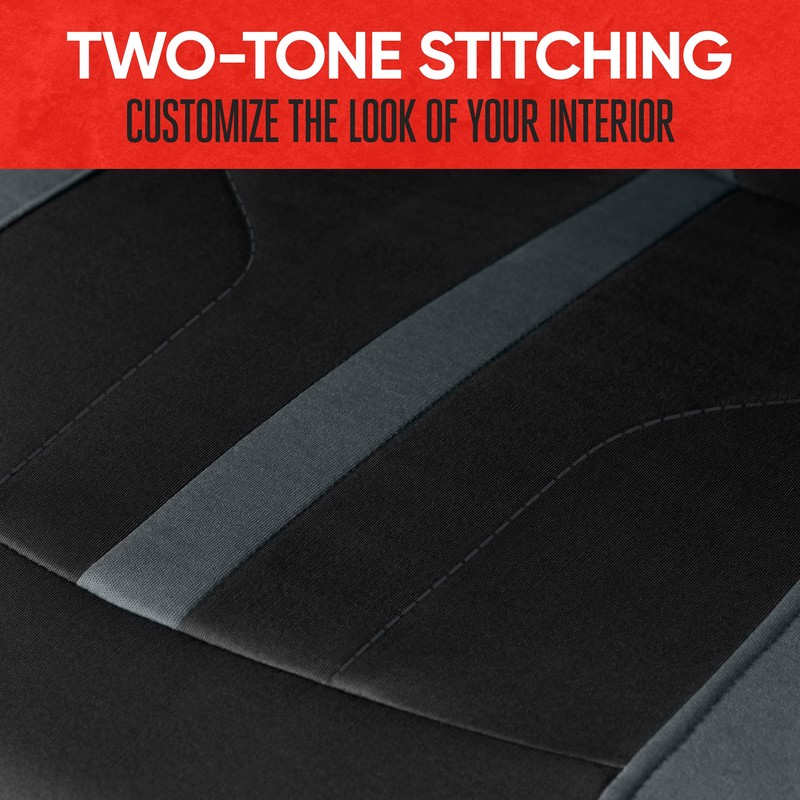 Motor Trend Gray Cloth Car Seat Covers for Front Seats