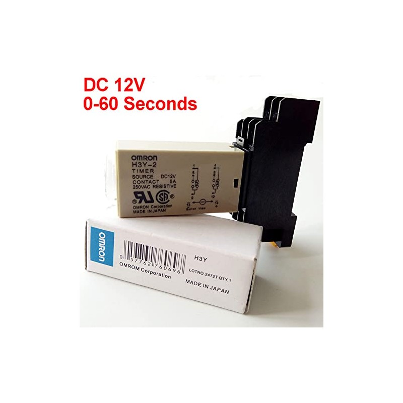 DC 12V Delay Timer Time Relay DPDT 0-60S Second and
