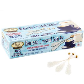 4 set Dryden and Palmer Rock Candy Demitasse Sticks, White, Unwrapped, 100 Count for Coffee and Cocktails - Certified Kosher, Non GMO, Gluten-Free