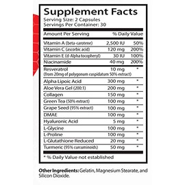 Suplemento antiarrugas - Ácido hialurónico hidratante y resveratrol, té verde antiarrugas, mezcla natural antiarrugas, cuidado de la piel con colágeno