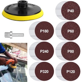 Sanding Discs Pad Set, 70 Pieces Quick Change Discs Set, 125 mm Sanding Discs, with Sanding Disc and Shank, Sandpaper Grit 40 60 80 120 180 240 320, for Angle Grinder Drill Grinder