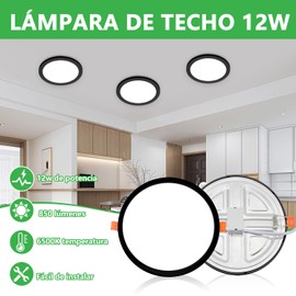 MEGALUZ S61W12T3 Lampara de Techo Led, 12W Lampara Led Ajustable Bote Plafón, Paquete 6, 118mm, 3000K/4000K/6400K