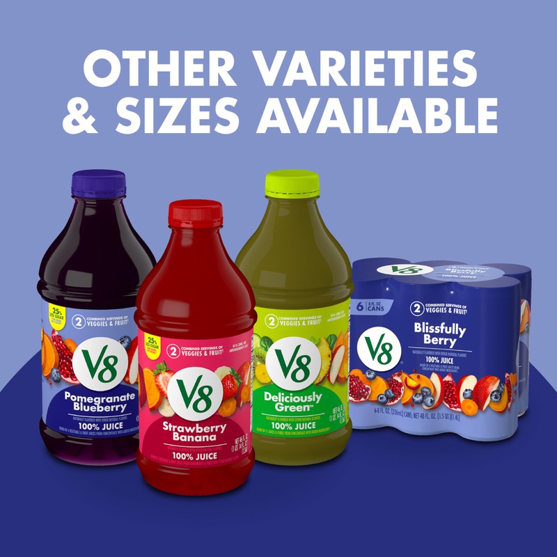 V8 Blissfully Berry 100% Fruit and Vegetable Juice, 8 fl