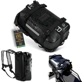 Odinsberg Ragnarök 15L Waterproof Rear Bag Motorcycle Tail Bag Small Saddle Bag Motorcycle Sissy Bar Bag Motorcycle Bag Side Bag Luggage Bags Ragnarök 15L Luggage Roll