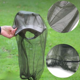 GYWHOOFT GYWHOOFT 4 PCS Green Net Face Mesh Cover, 48 * 38CM Extra Fine Holes Protecting Face Mosquito Netting, Mosquito Head Net for Gardening, Hiking