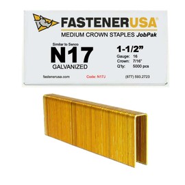 1-1/2" Leg x 7/16" Crown 16GA GALV N17 Staples 5,000ct