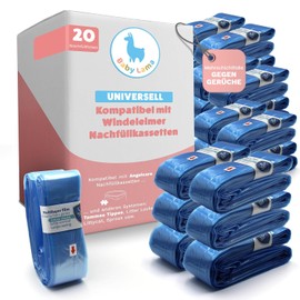 Pack of 20 Nappy Bin Refill Cassettes Compatible with Angelcare, Litter Locker, Littycat and Spross