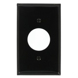 Leviton 80704-E 1-Gang Single 1.406-Inch Hole Device Receptacle Wallplate, Black
