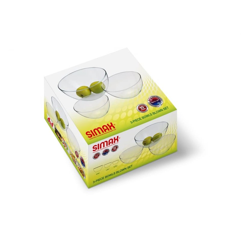 Simax Glass Serving Bowl Set: Borosilicate Glass Oven Safe Bowls