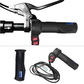 Alomejor E-Bike Throttle Grip 3-Speed Throttle Grip with Cable Universal Throttle Grip for E-Bikes