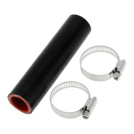 X AUTOHAUX 1 Set Straight Coupler Silicone Hose 22mm/0.87" ID 127mm/5" Length 0° Car Silicone Hose Coolant Hose with Clamps 3-Ply 4mm Thick Air Intake/Turbo/Intercooler Piping Tube Black Red