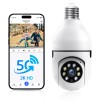 Wesecuu 2.4/5G Wireless Bluetooth Dual-Band WiFi PTZ Bulb Camera 3MP